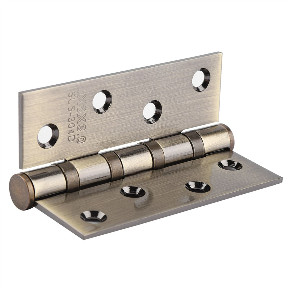 4in 3mm Stainless Steel Door Hinge Loose Pin Muffler Buffer Hinges Mute Bearing(Plating Yellow)