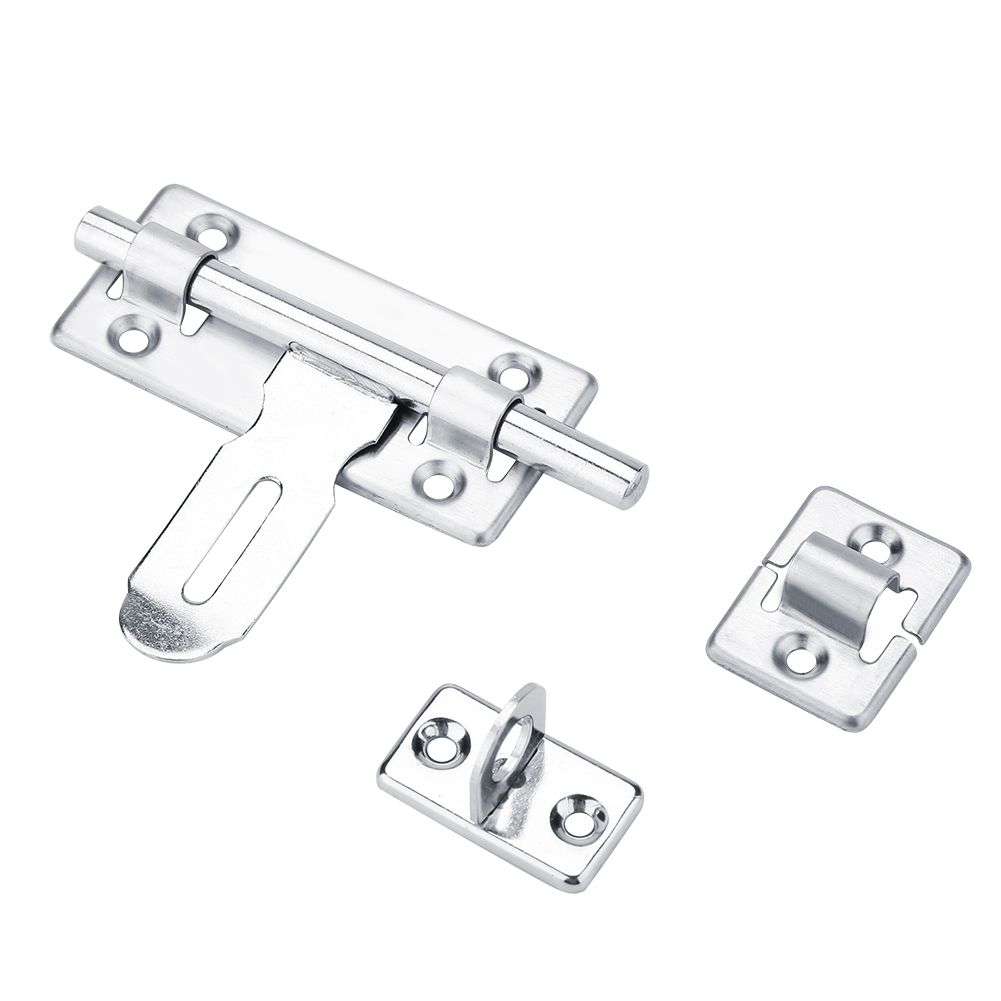 1Pc 4inch Stainless Steel Security Home Door Bolt Padlock Sliding Barrel Bolts Window Lock