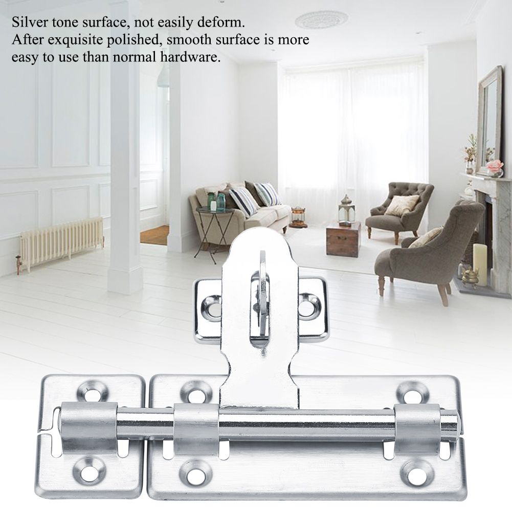 1Pc 4inch Stainless Steel Security Home Door Bolt Padlock Sliding Barrel Bolts Window Lock