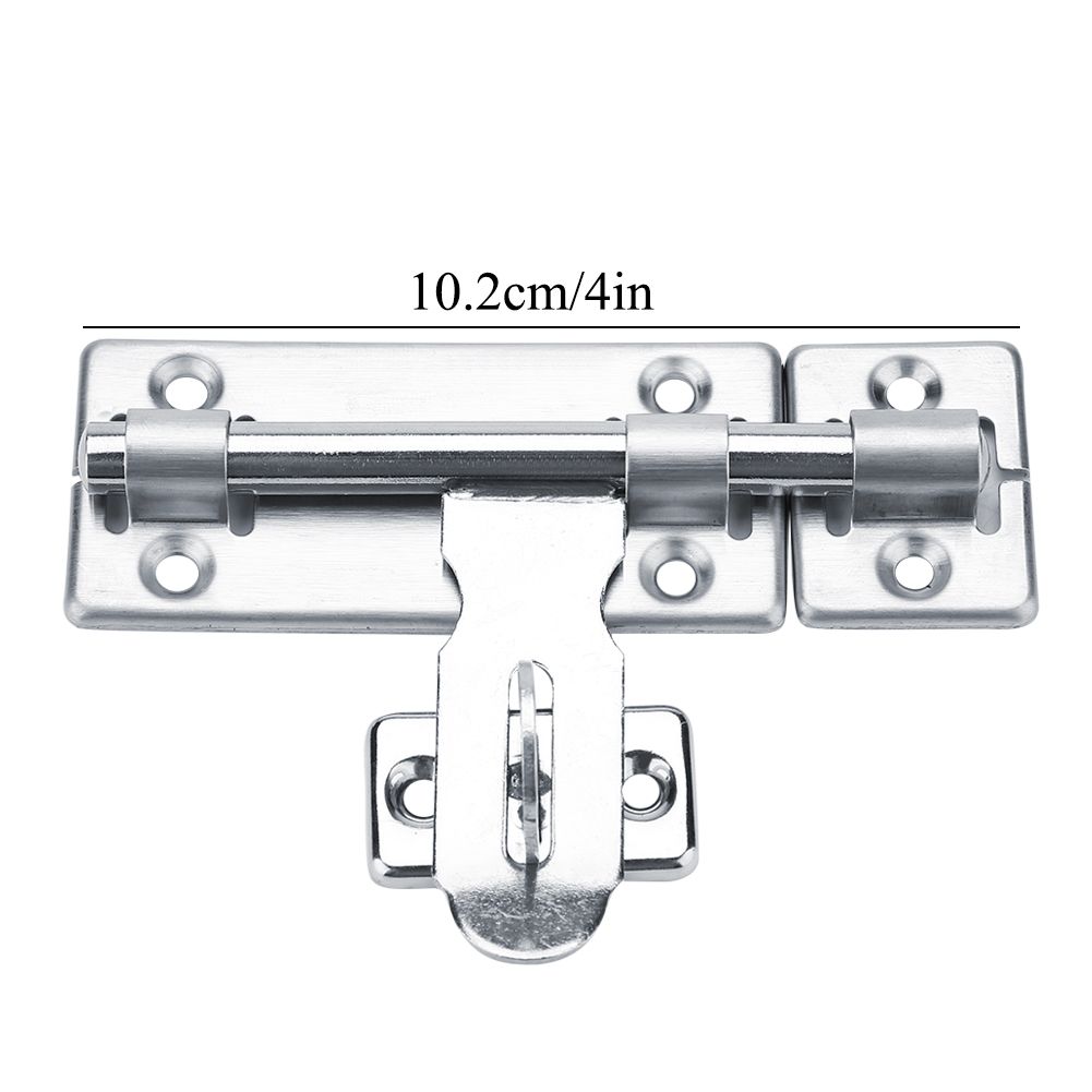 1Pc 4inch Stainless Steel Security Home Door Bolt Padlock Sliding Barrel Bolts Window Lock