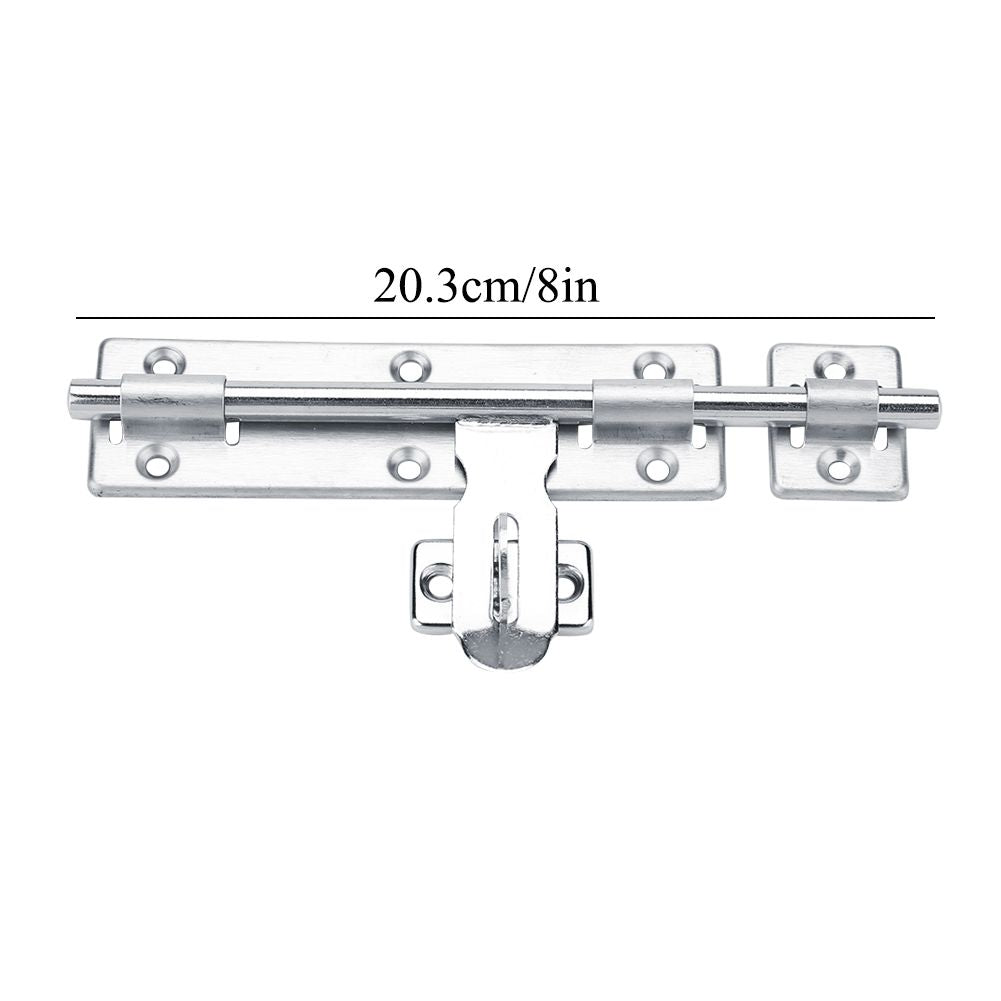 1Pc 8inch Stainless Steel Security Home Door Bolt Padlock Sliding Barrel Bolts Window Lock
