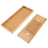 1Pc Bamboo Mini Tea Serving Tray Chinese Gongfu Tea Plate for Home Office Table 38*15cm - 45-Degree Angle