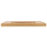 1Pc Bamboo Mini Tea Serving Tray Chinese Gongfu Tea Plate for Home Office Table 38*15cm - Close-Up Angle