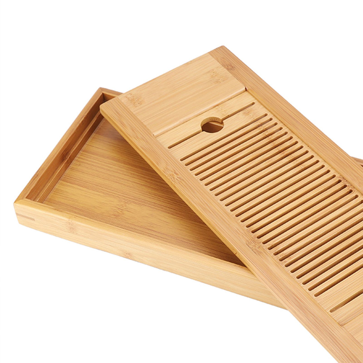 1Pc Bamboo Mini Tea Serving Tray Chinese Gongfu Tea Plate for Home Office Table 38*15cm
