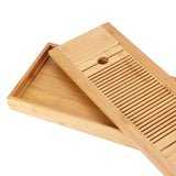 1Pc Bamboo Mini Tea Serving Tray Chinese Gongfu Tea Plate for Home Office Table 38*15cm - Extra Image