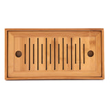 1Pc Bamboo Mini Tea Serving Tray Chinese Gongfu Tea Plate for Home Office Table - Top-Down View