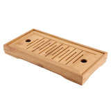 1Pc Bamboo Mini Tea Serving Tray Chinese Gongfu Tea Plate for Home Office Table - Close-Up Angle