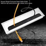 Square Aluminium Desk Computer Wire Cable Tidy Outlet Insert Hole Top Cover(Large)