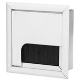 Square Aluminium Desk Computer Wire Cable Tidy Outlet Insert Hole Top Cover - Front View