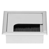 Square Aluminium Desk Computer Wire Cable Tidy Outlet Insert Hole Top Cover - Side View