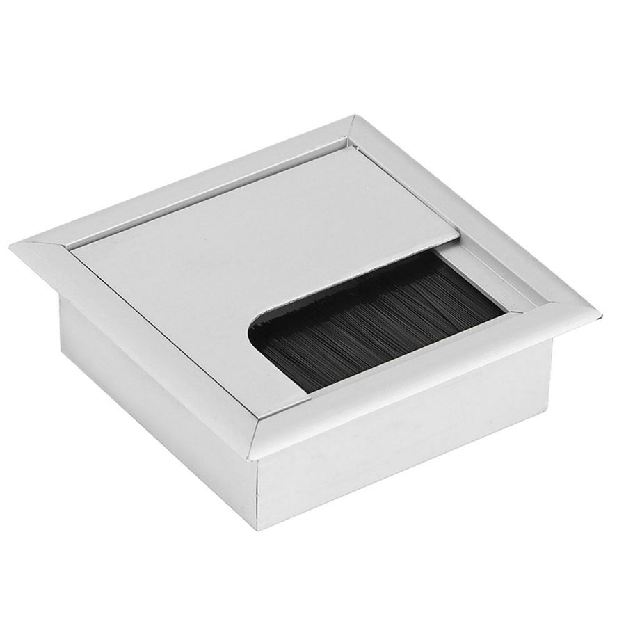 Square Aluminium Desk Computer Wire Cable Tidy Outlet Insert Hole Top Cover