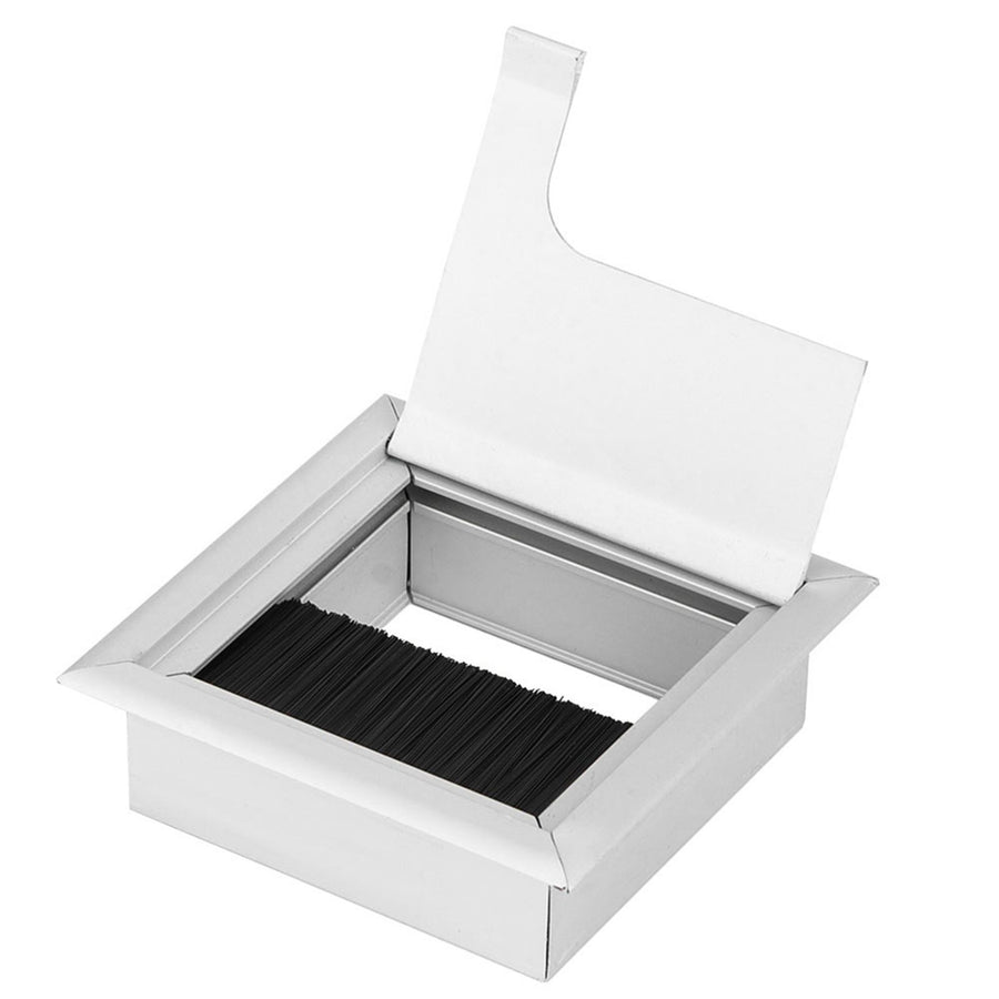 Square Aluminium Desk Computer Wire Cable Tidy Outlet Insert Hole Top Cover