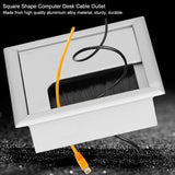 Square Aluminium Desk Computer Wire Cable Tidy Outlet Insert Hole Top Cover - Close-Up Angle