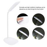 LED USB Flexible Table Lamp Tabletop Bedside Touch Switch Dimmable Reading Studying Light - 45-Degree Angle