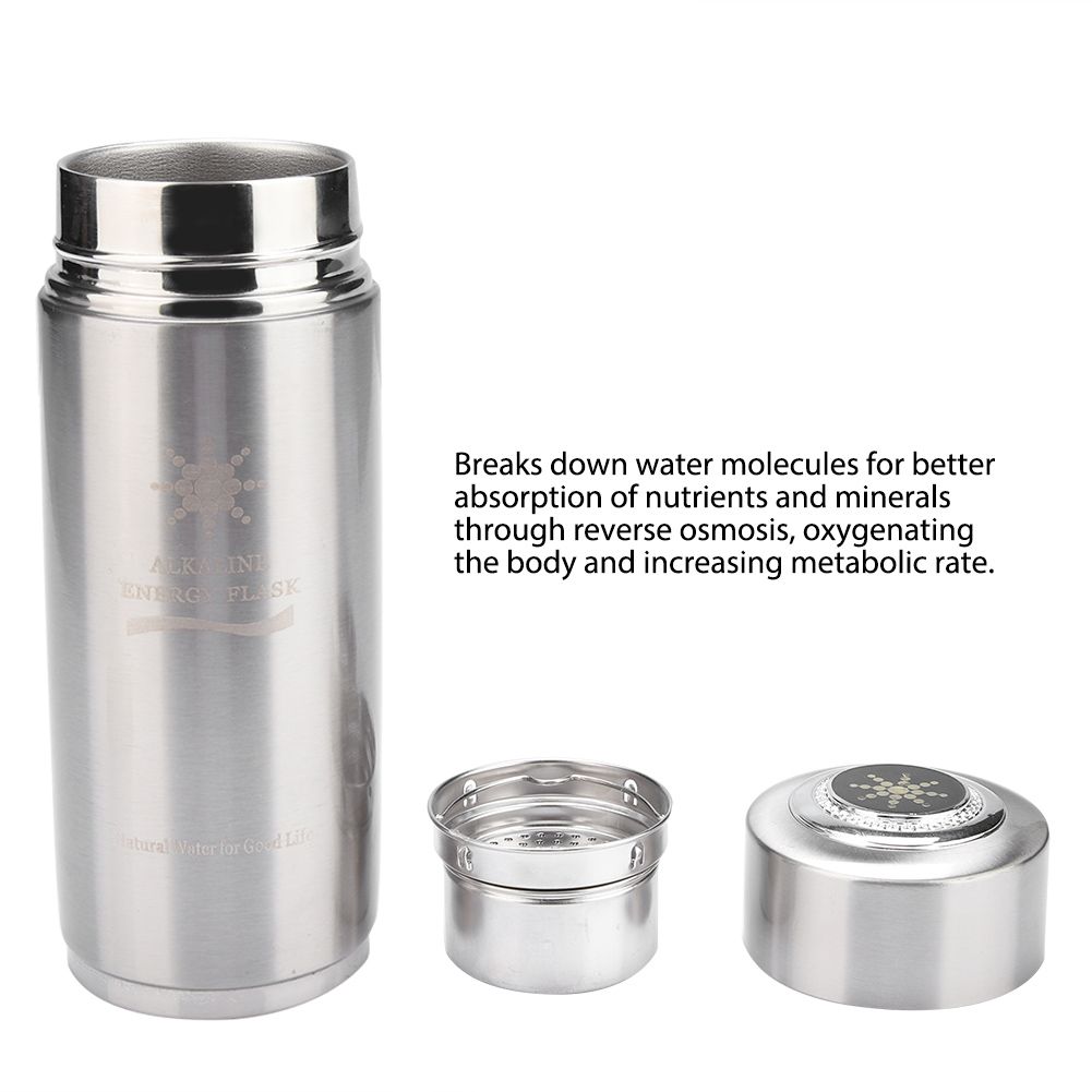 Stainless Alkaline Water Bottle Portable Nano Balance Bio Energy Lonizer Cup Flask(Silver)