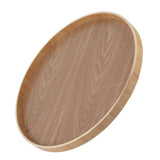 Round Shape Solid Wood Tea Coffee Snack Food Meals Serving Tray Plate Restaurant Trays Wooden - Close-Up Angle