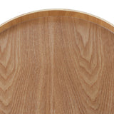 Round Shape Solid Wood Tea Coffee Snack Food Meals Serving Tray Plate Restaurant Trays Wooden - Extra Image
