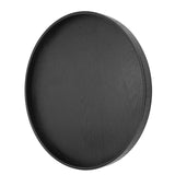 Round Shape Solid Wood Tea Coffee Snack Food Meals Serving Tray Plate Restaurant Trays Black
