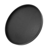 Round Shape Solid Wood Tea Coffee Snack Food Meals Serving Tray Plate Restaurant Trays Black - Low Angle