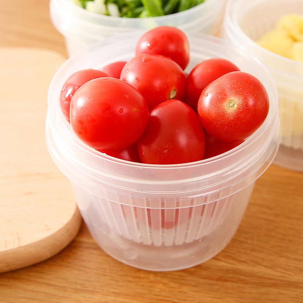 Double layer Drain Basket Fruit Vegetable Washing Colander Strainer Kitchen Tool