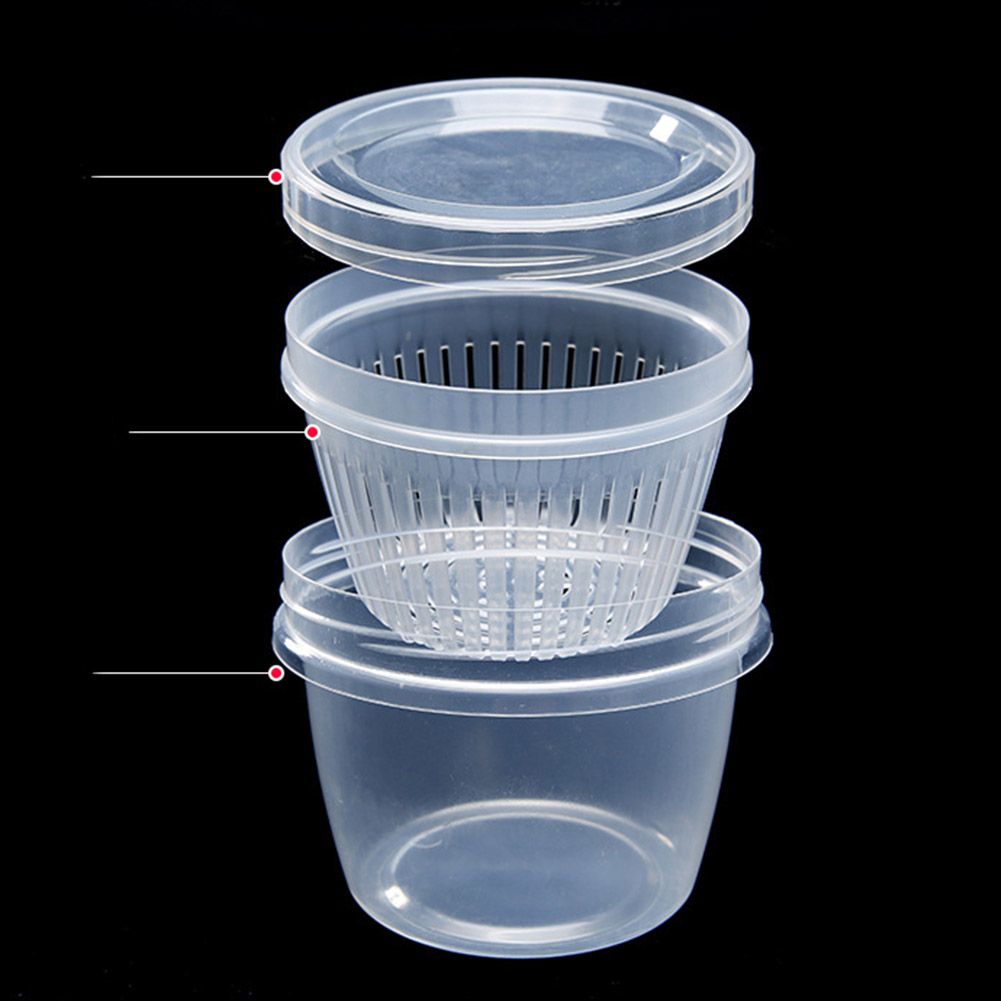 Double layer Drain Basket Fruit Vegetable Washing Colander Strainer Kitchen Tool