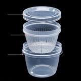 Double layer Drain Basket Fruit Vegetable Washing Colander Strainer Kitchen Tool