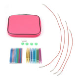Interchangeable Aluminum Circular Knitting Needle Sets - Front View