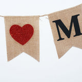 Burlap Banner Hanging Flags for Party Wedding Bridal Proposal Decoration - 45-Degree Angle