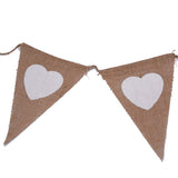 LOVE Triangle Linen Hanging Flags Heart shaped Banner Bunting for Wedding Decoration