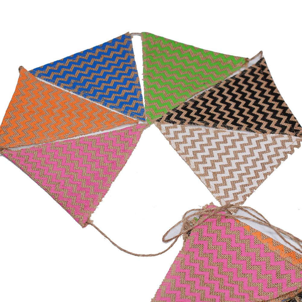 Triangle Linen Hanging Flags Banner Bunting for Wedding Bridal Proposal Decoration