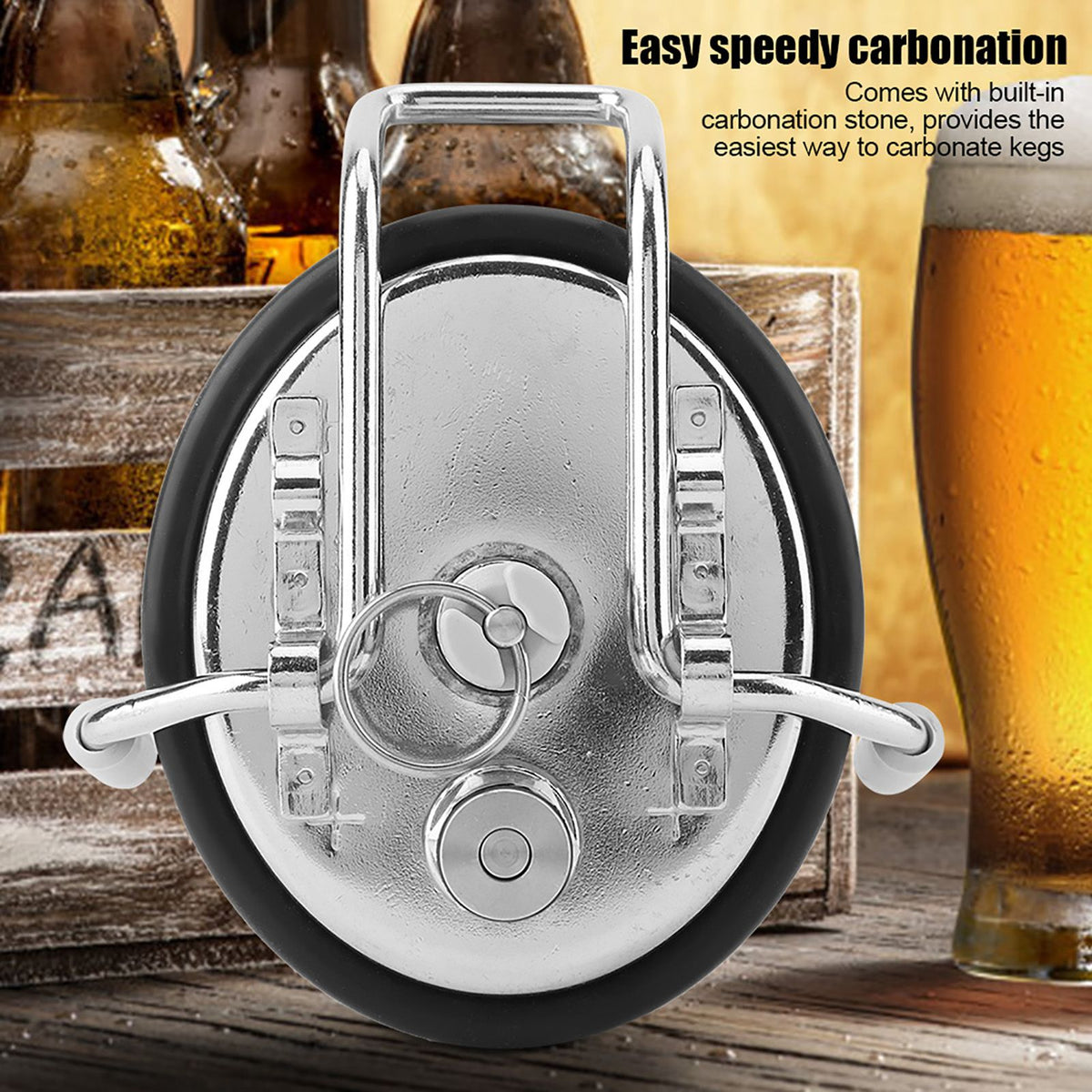 Homebrew Cornelius Style Keg Carbonation Keg Lid with 0.5 Micron Diffusion Stone