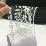 Flowers Patterns Mirror Waistline Wall Glass Stickers Home Store Decal Decor