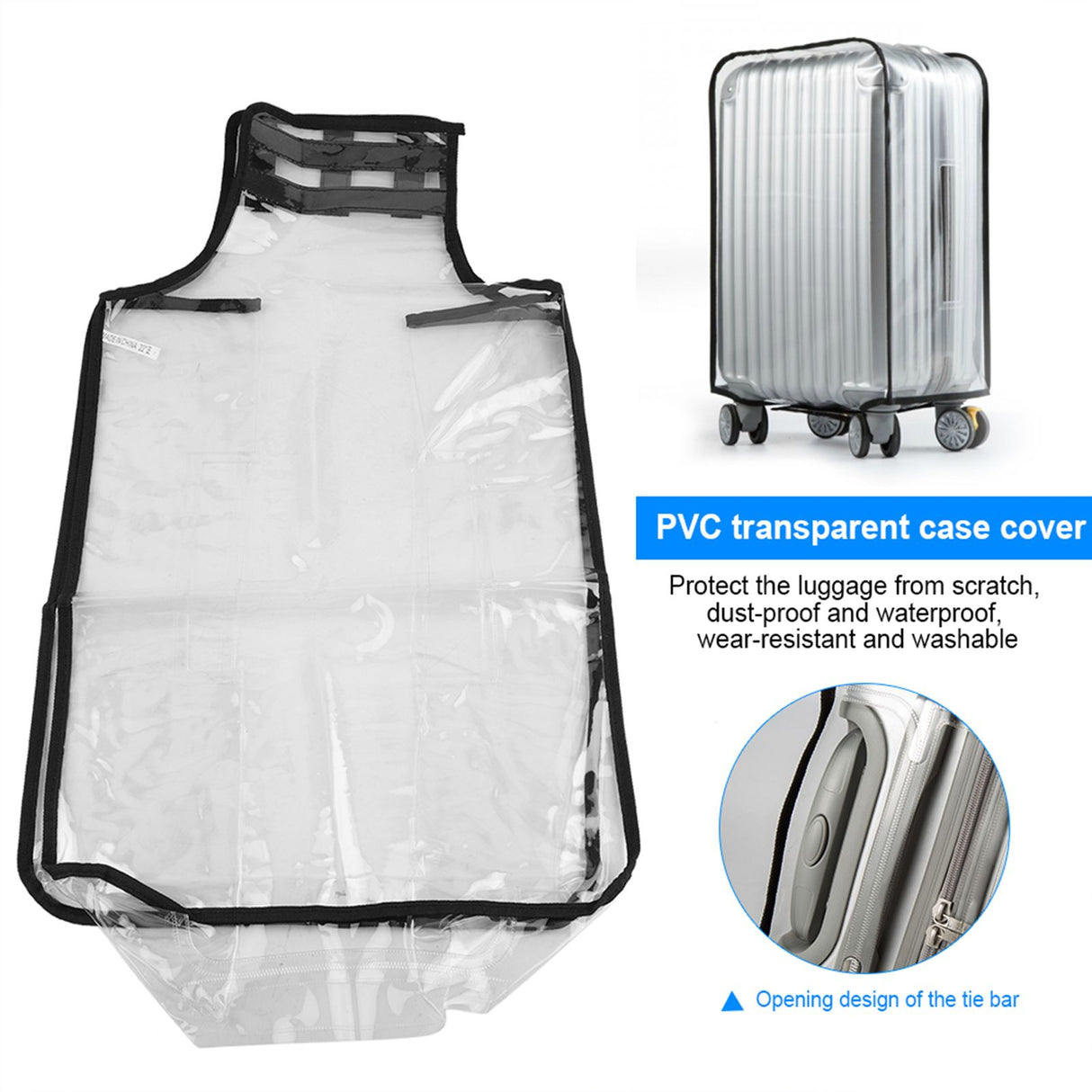 PVC Transparent Dust Proof Luggage Suitcase Cover Waterproof Trolley Case Protecter 28in