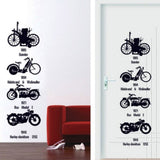 Motorcycle Bicycle Pattern Wall Sticker for Living Room Bedroom Backdrop Wall Decorative Decal - Side View