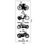 Motorcycle Bicycle Pattern Wall Sticker for Living Room Bedroom Backdrop Wall Decorative Decal - 45-Degree Angle
