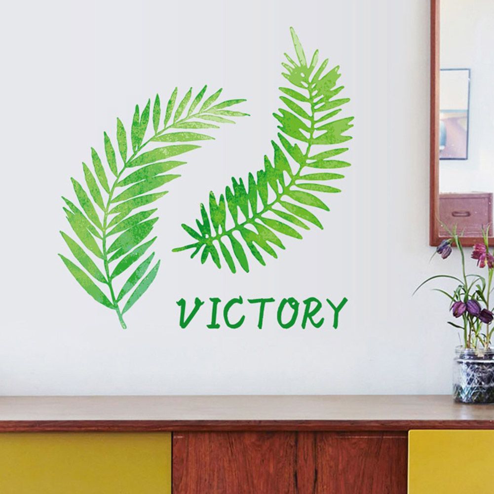 Modern Fresh Style Nordic Leaves Pattern Decoration Wall Sticker for Bedroom Living Room