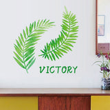 Modern Fresh Style Nordic Leaves Pattern Decoration Wall Sticker for Bedroom Living Room