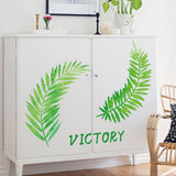 Modern Fresh Style Nordic Leaves Pattern Decoration Wall Sticker for Bedroom Living Room