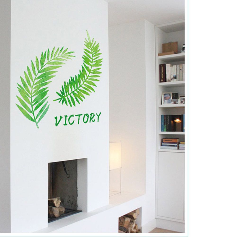 Modern Fresh Style Nordic Leaves Pattern Decoration Wall Sticker for Bedroom Living Room