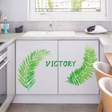 Modern Fresh Style Nordic Leaves Pattern Decoration Wall Sticker for Bedroom Living Room - Rear View