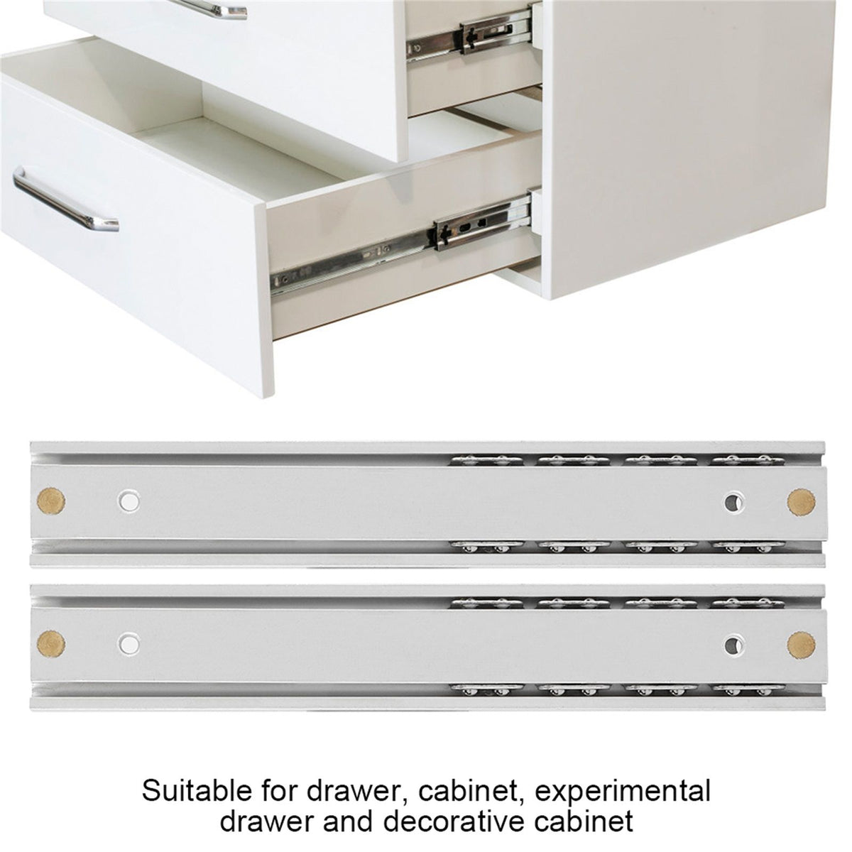 2pcs/ Set Mini Aluminum Alloy Durable Smooth Slideway for Drawer Cabinet(100mm)