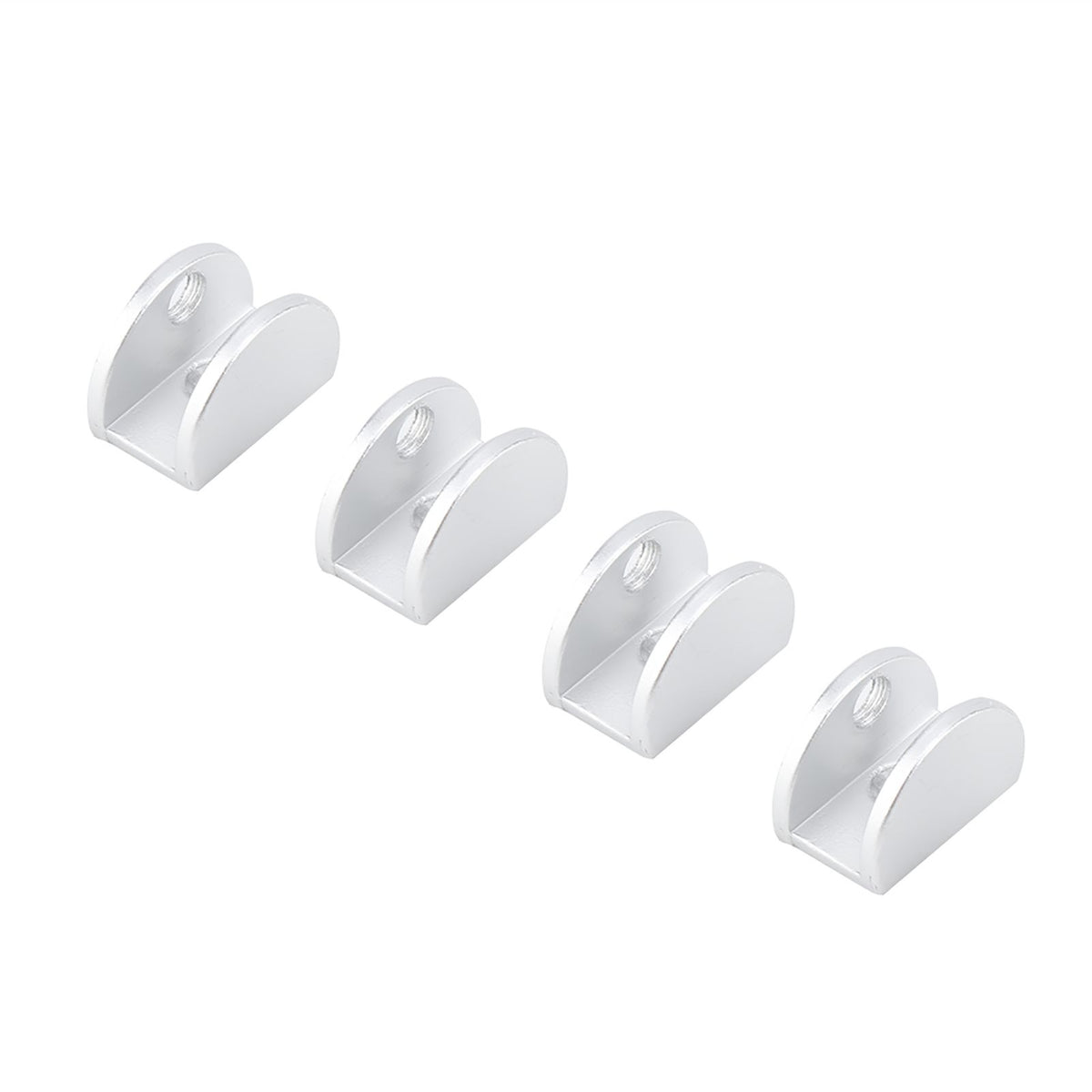 4Pcs Space Aluminum Glass Clamp Holder Window Fixing Clip Arc Bracket for Thickness 5-8mm S