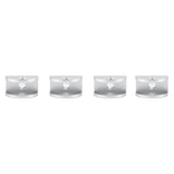 4Pcs Space Aluminum Glass Clamp Holder Window Fixing Clip Arc Bracket for Thickness 5-8mm S - Top-Down View