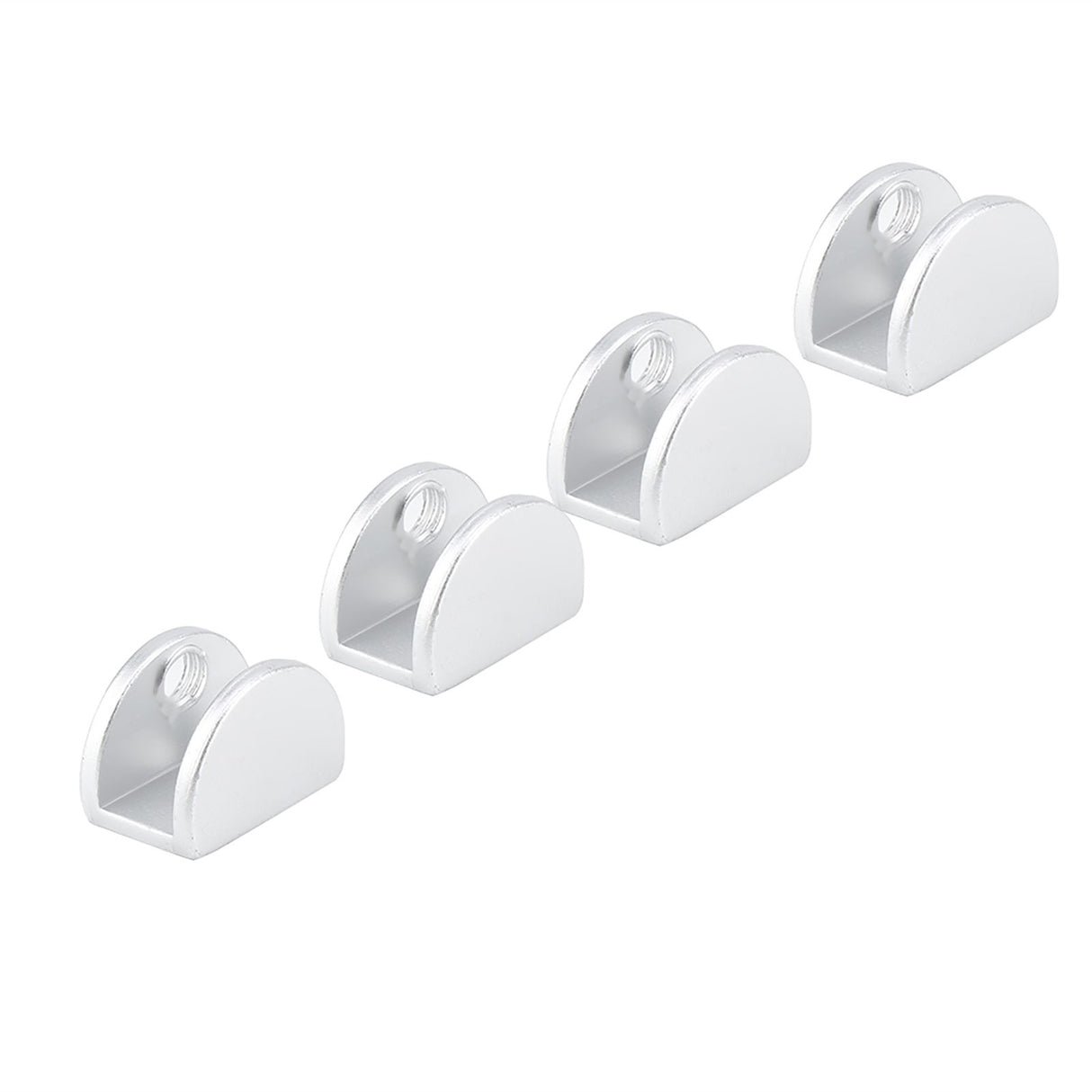 4Pcs Space Aluminum Glass Clamp Holder Window Fixing Clip Arc Bracket for Thickness 5-8mm S