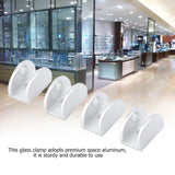 4Pcs Space Aluminum Glass Clamp Holder Window Fixing Clip Arc Bracket for Thickness 5-8mm S