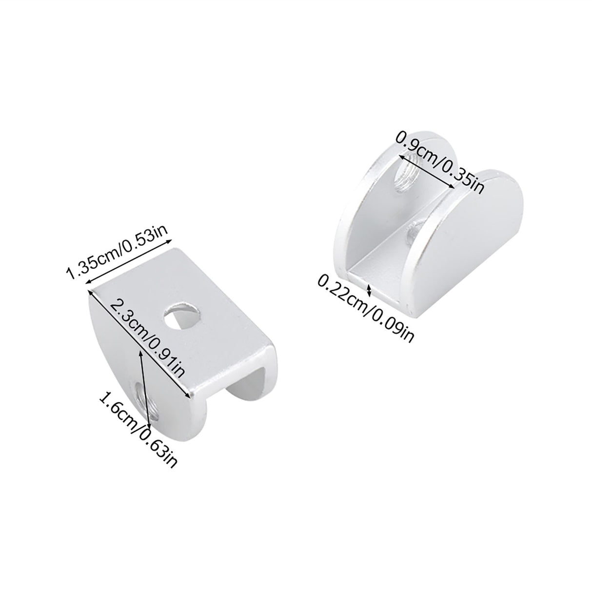 4Pcs Space Aluminum Glass Clamp Holder Window Fixing Clip Arc Bracket for Thickness 5-8mm S