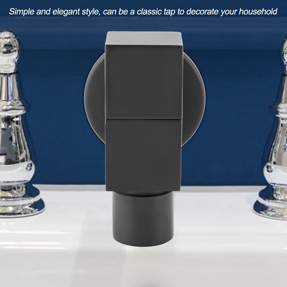 Black Brass Square Washing Machine Faucet Wall Mount Laundry Cold Water Tap(Mop Pool)