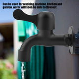 304 Stainless Steel Black Wall Mount Tap Garden Water Faucet for Bathroom(Mop Pool)