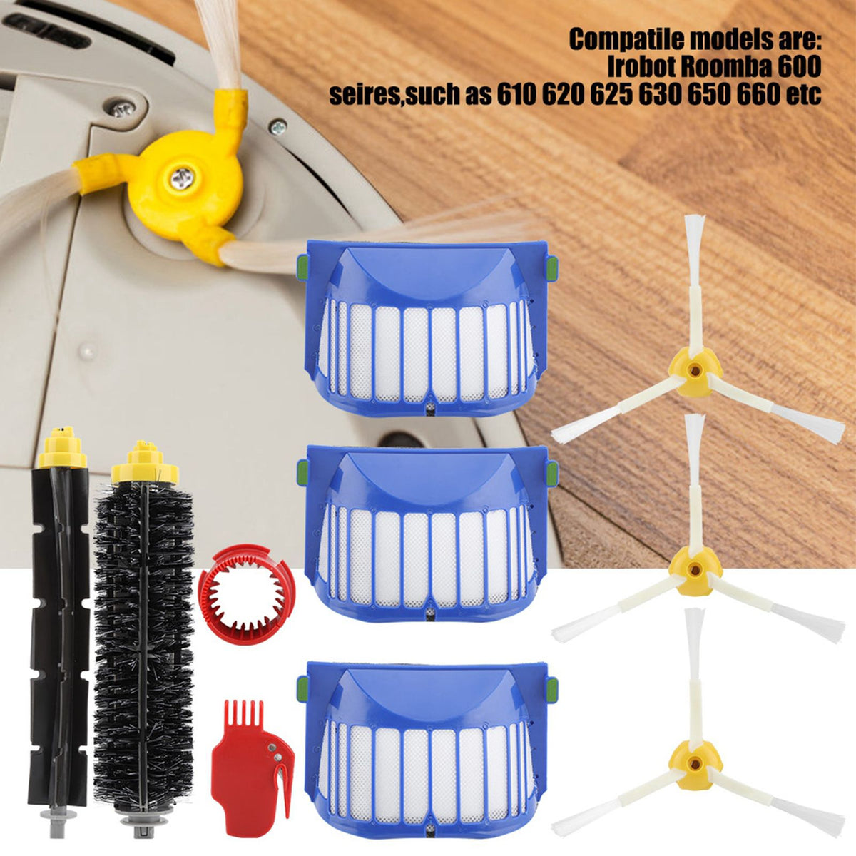 Beater Brush Filter Bristle 3 Armed Flexible Brushes for Cleaning Tool 600 610 620 625 630 650