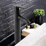 Stainless Steel Black Basin Mixer Tap Hot Cold Washbasin Sink Faucet for Bathroom Toilet - Top-Down View